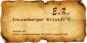 Enczenberger Kristóf névjegykártya